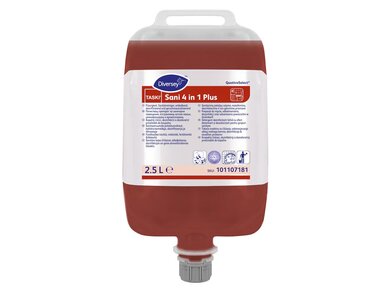 101107181_TASKI Sani 4 in 1 Plus_2.5L-Detergent dezinfectant lichid cu efect detartrant și dezodorizant pentru grupuri sanitare, în sistem Quattro Select