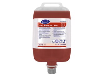 101107181_TASKI Sani 4 in 1 Plus_2.5L-Detergent dezinfectant lichid cu efect detartrant și dezodorizant pentru grupuri sanitare, în sistem Quattro Select
