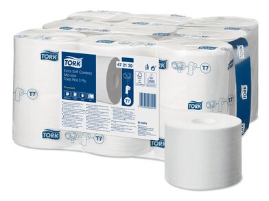 472139_Tork hârtie igienică rolă fără tub Extra Soft Premium, dimensiune medie - 3 straturi