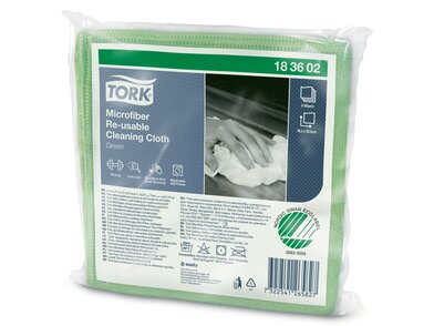 183602_Lavetă pentru Curățare Tork din Microfibră Reutilizabilă, Verde