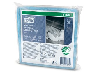 183600_Lavetă pentru Curățare Tork din Microfibră Reutilizabilă, Albastru